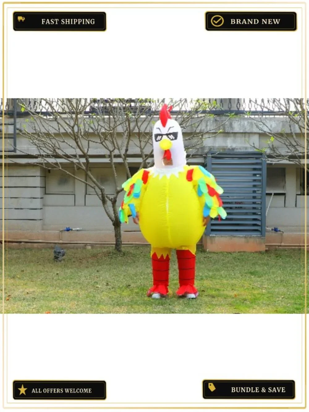 Kids Inflatable Chicken Costume Blow Up Halloween Cosplay Party